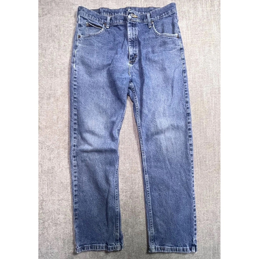 Wrangler Five Star Premium Straight Jeans Mens 36x30 Blue Denim 1096FXVMF